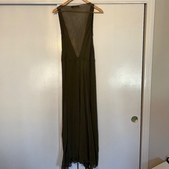 Polo Ralph Lauren Green Cover Up Sheer Maxi Viscose - Picture 5 of 8